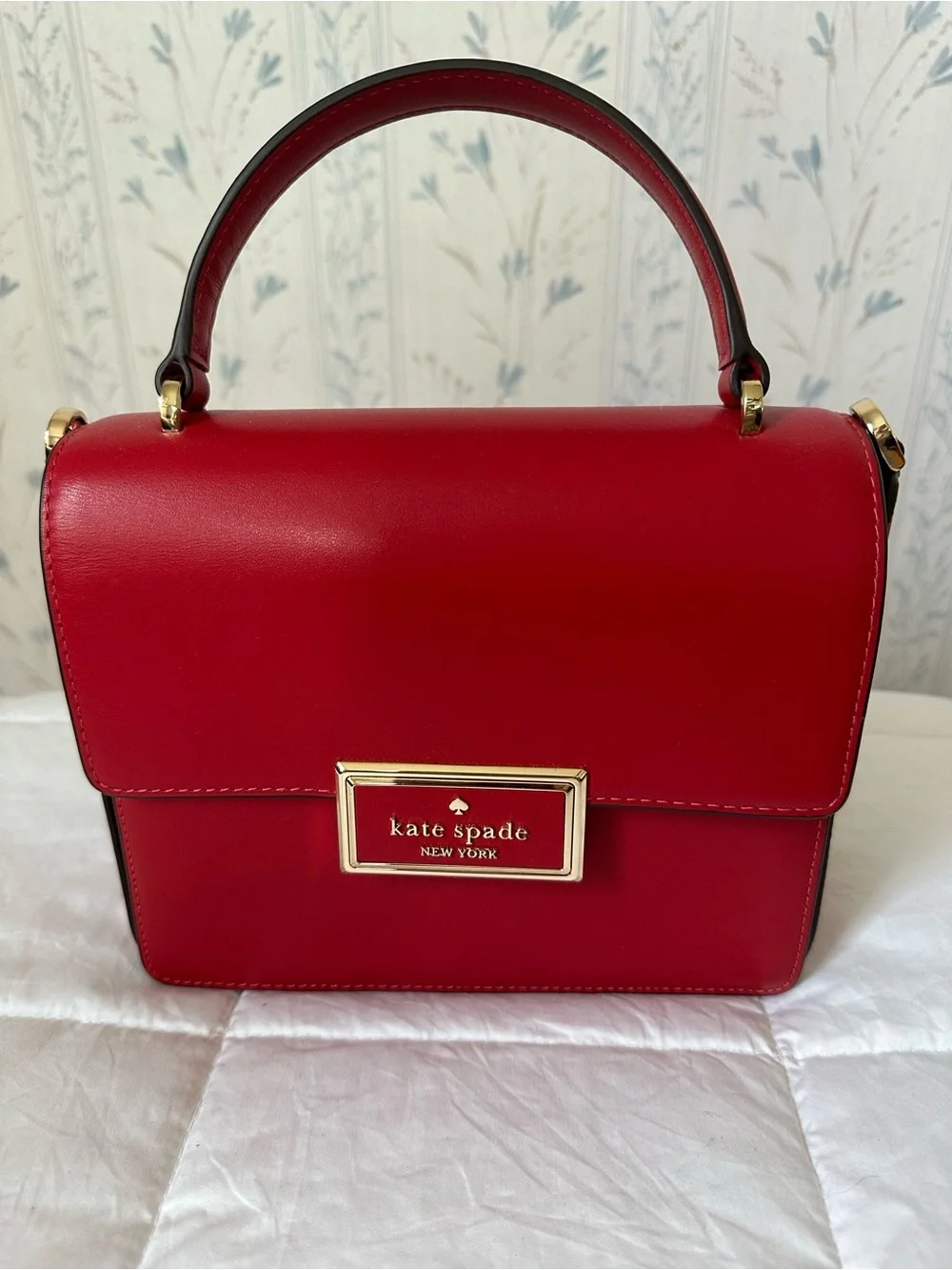 Kate Spade Red Leather Top-Handle Satchel